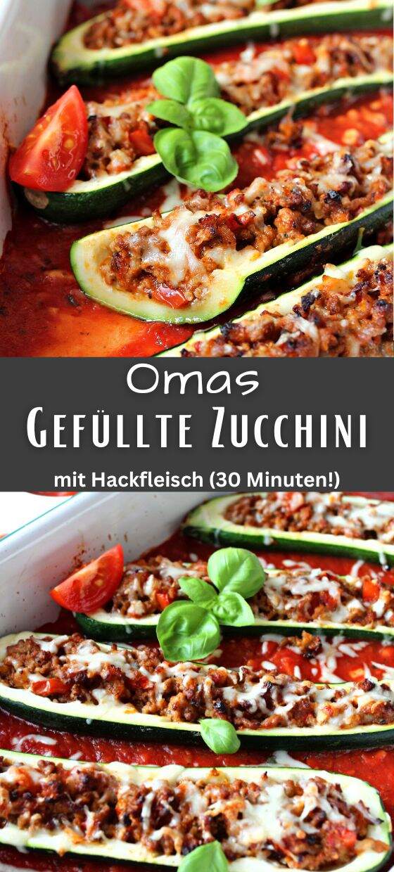 Omas Gefüllte Zucchini mit Hackfleisch